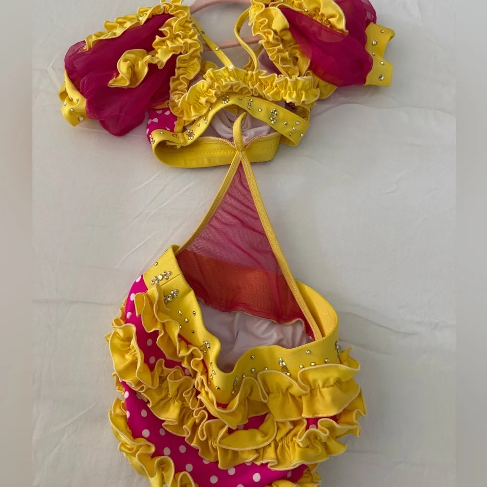 Pink and Yellow Polka Dot Kids Costume